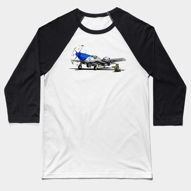 The Dogs of War: P51 Mustang Baseball T-Shirt by Siegeworks